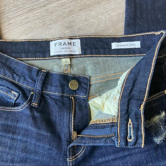 Frame Denim Indiana Square Distressed Le De Jeanne Ripped Skinny Jeans - Picture 9 of 13